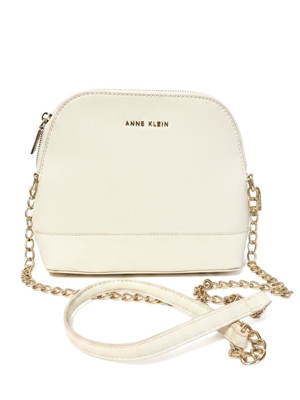 Anne Klein Small White/ivory Crossbody Bag with Gold Chain Excellent Condition